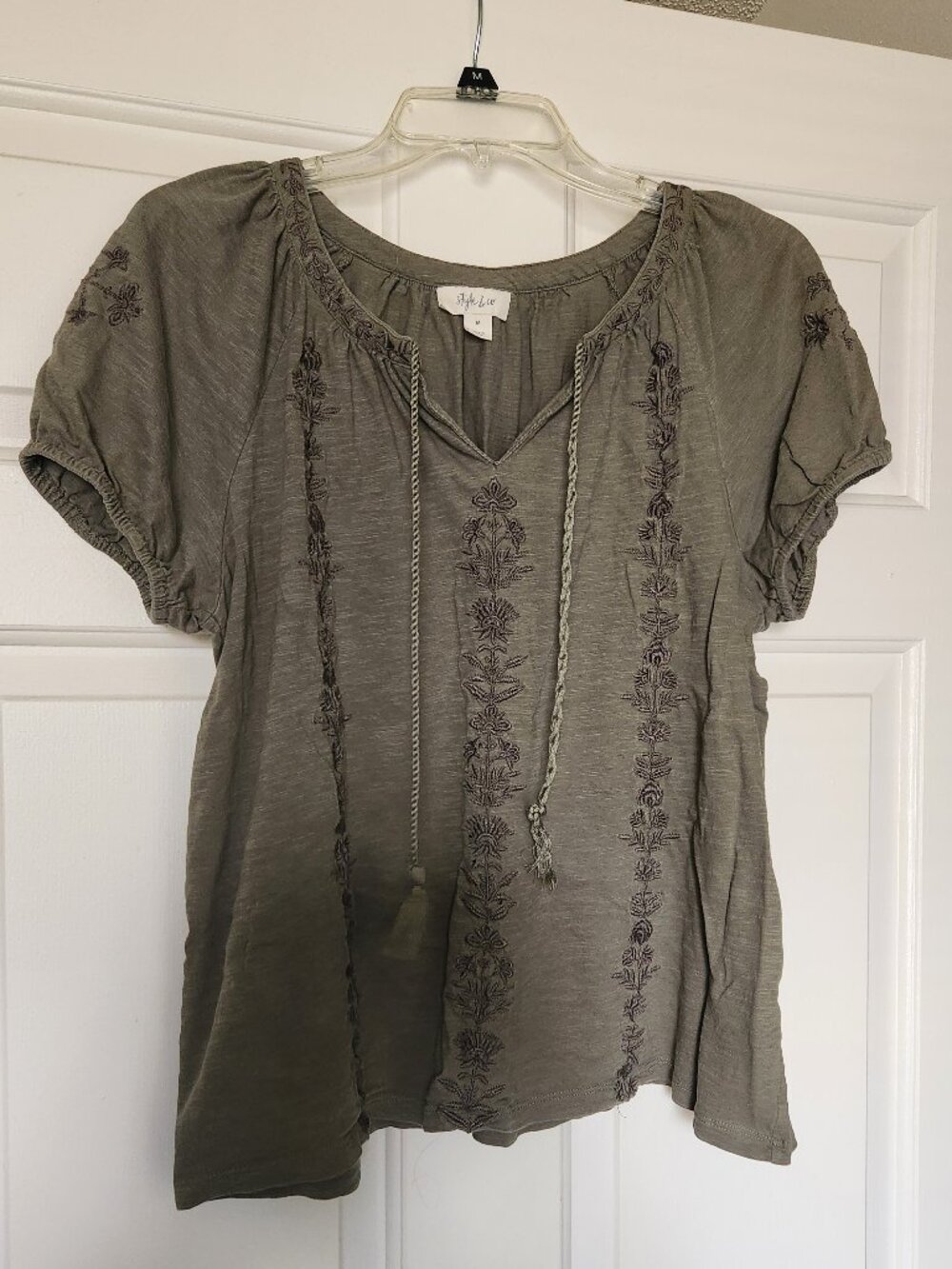 Peasant Style Short Sleeve Blouse